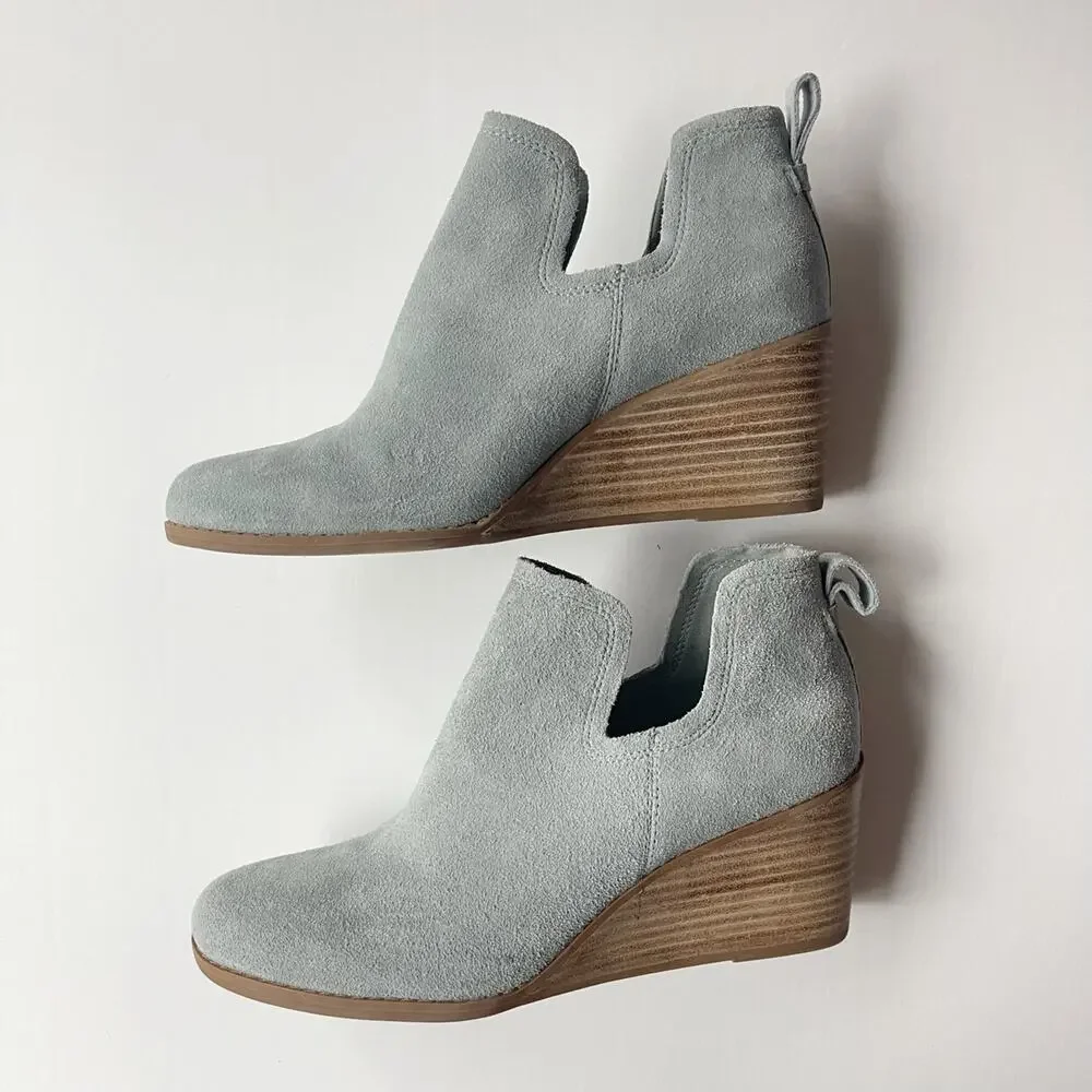 Toms Suede Wedge Booties W9 - Picture 3 of 9